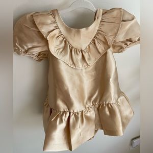Janie & Jack Gold puffy sleeve dress